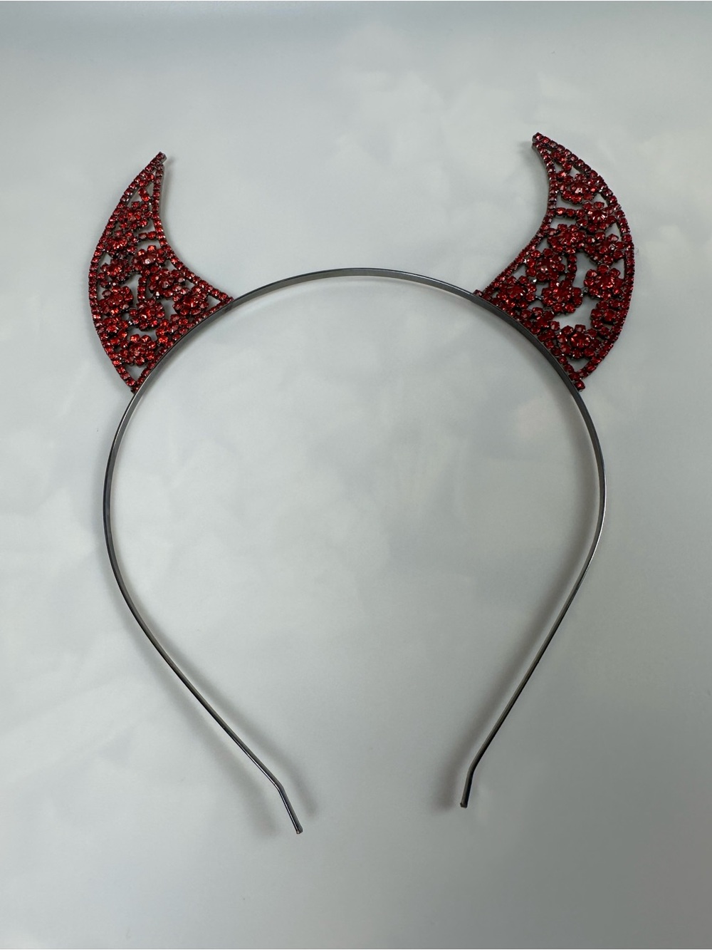 Red Rhinestone Devil Horn Headband | Halloween Costume Accessory